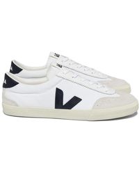 Veja - Bianco nero volley canvas sneakers - Lyst