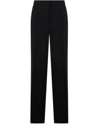 Alberta Ferretti - Broeken ,Zwart ,High-Waist Straight Broeken - Lyst