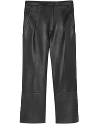 Saint Laurent - Broeken ,Zwart ,Leer Broek Van Generfd Leer - Lyst