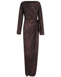 Cortana - Malaysia, burgundes jacquard-wickelkleid - Lyst