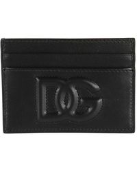 Dolce & Gabbana - Porta carte di credito in pelle nera - Lyst