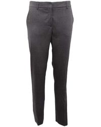 Incotex - Broeken ,Grijs ,Wol Wollen Broek Met Elastiek - Lyst