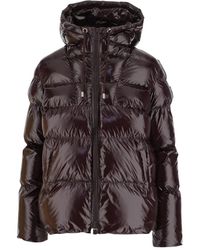 Pinko - Burgund Nylon Gepolsterte Daunenjacke - Lyst