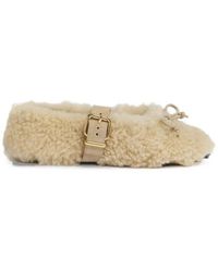 Marni - Ballerines Shearling À La Crème Avec Boucle - Lyst