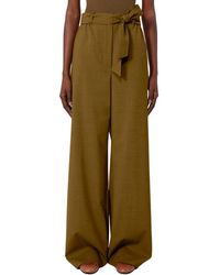 Max Mara - Broeken ,Groen ,Wol Mxmeditto Wijde Broek - Lyst