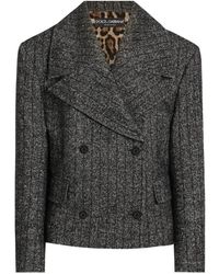 Dolce & Gabbana - Leopard Print Wool Jacket Aw25 - Lyst
