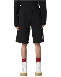 KENZO - Schwarze shorts mit elastischem bund - Lyst