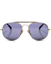 David Beckham - Accessoires ,Geel ,Vierkante Metalen Zonnebril - Lyst