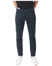 PT Torino - Broeken ,Blauw ,Katoen Gabardine Soul Broek - Lyst