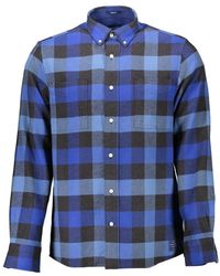 GANT - Overhemden ,Blauw ,Katoen Blauw Katoenen Overhemd, Lange Mouwen, Regular Fit - Lyst