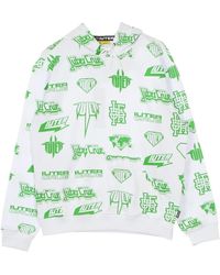 Iuter - Hoodies & Sweatvesten ,Wit ,Katoen Witte Allover Hoodie Lichtgewicht Sweatshirt - Lyst