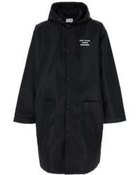 Drole de Monsieur - Jassen ,Zwart ,Zwarte Parka Met Capuchon Lichtgewicht Ontwerp - Lyst