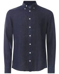 Hackett - Overhemden ,Blauw ,Geverfde Overhemd - Lyst