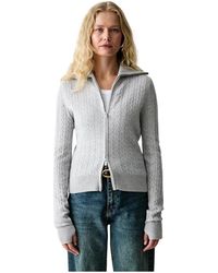 La Mania - Truien & Vesten ,Grijs ,Wol Bing Cardigan - Lyst