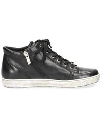 Caprice - Schwarzer Leder-Ankle-Sneaker-Boot - Lyst