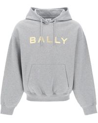 Bally - Metallic logo hoodie - Lyst
