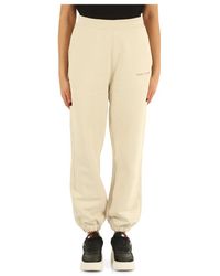 Tommy Hilfiger - Pantalone sportivo in cotone felpato con ricamo logo - Lyst