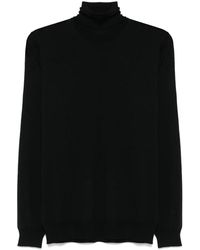 Lardini - Schwarzer Rollkragen Wollpullover Hergestellt - Lyst