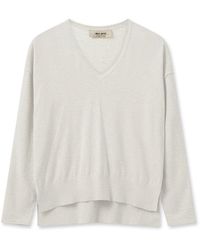 Mos Mosh - V-ausschnitt strickpullover ecru - Lyst