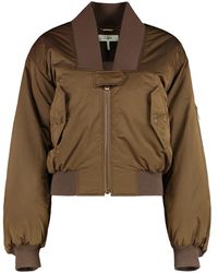 Chloé - Geribbelde Nylon Bomberjack Met Zakken - Lyst