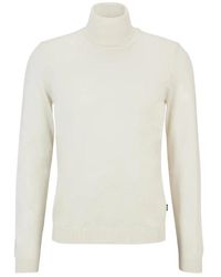 HUGO - Truien & Vesten ,Wit ,Wol Wollen Coltrui - Lyst