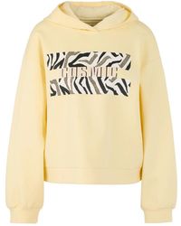 Marc Cain - Hoodies & Sweatvesten ,Geel ,Katoen Sweatshirt Met Dierenprint - Lyst
