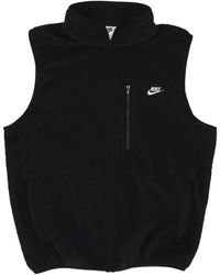 Nike - Fitness ,Zwart ,Polyester Sherpa Fleece Club Vest - Lyst