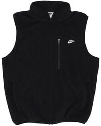 Nike - Fitness ,Zwart ,Polyester Sherpa Fleece Club Vest - Lyst