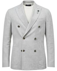 Lardini - Jassen ,Grijs ,Wol Blazer Doppiopetto - Lyst