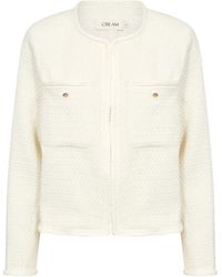 Cream - Kurze Jacke Mit Großen Brusttaschen - Lyst