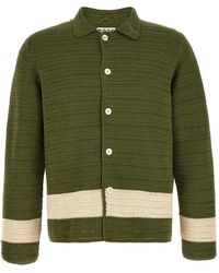 Bode - Truien & Vesten ,Groen ,Katoen Marsh Crochet Lange Mouwen Shirt - Lyst