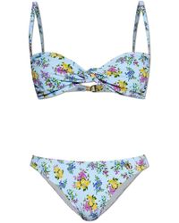 Dolce & Gabbana - Badmode ,Blauw ,Tweed Tweedelig Badpak - Lyst