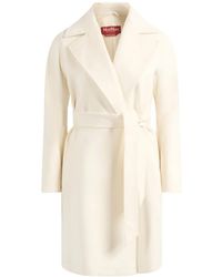 Max Mara - Jassen ,Wit ,Wol Mstdravenna Jas - Lyst