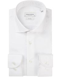 Profuomo - Wit Overhemd Mouwlengte 7 - Lyst