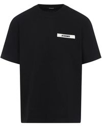 Jacquemus - Tops ,Zwart ,Katoen Le T-Shirt Gros Grain - Lyst