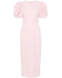 ROTATE BIRGER CHRISTENSEN - Vestido Midi Ajustado De Encaje De Cuento De Hadas, Mujer, Talla - Lyst