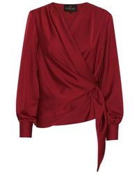 Karmamia - Ines Wine Drapierte Bluse - Lyst
