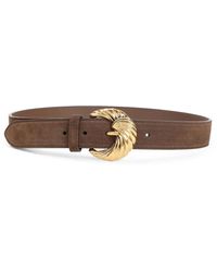 Etro - Bruin Suède Leren Riem Met Gesp - Lyst