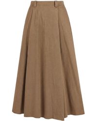 Department 5 - Rokken ,Bruin ,Katoen Gonna Midi A Pieghe Henrique - Lyst