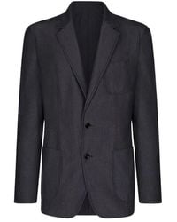 Dolce & Gabbana - Blaue denim-blazer-jacke slim fit - Lyst