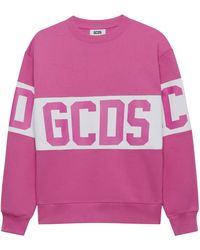 Gcds - Hoodies & Sweatvesten ,Roze ,Katoen Band Logo Sweatshirt - Lyst