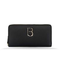 Tosca Blu - Accessoires ,Zwart ,Leer Leren Damesportemonnee Met Meerdere Vakken - Lyst