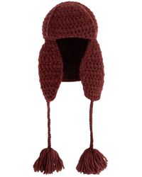 Etro - Accessoires ,Rood ,Wol Wollen Muts Met Oorflappen - Lyst