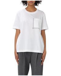 Brunello Cucinelli - Weiße Minimalistische T-Shirt - Lyst