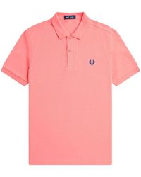 Fred Perry - Tops ,Roze ,Katoen Slim Fit Plain Polo Coral Heat - Lyst
