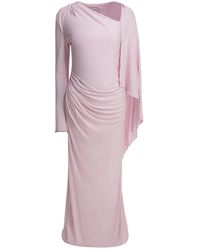 Self-Portrait - Langes, Drapiertes Jersey-Kleid - Lyst
