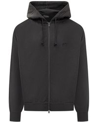 Y-3 - Hoodies & Sweatvesten ,Zwart ,Katoen Brushed Terry Zip Hoodie - Lyst