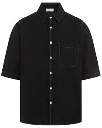 Lemaire - Camicia nera in cotone doppia tasca - Lyst