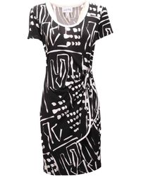Joseph Ribkoff - Kleedjes ,Zwart ,Spandex Witte Jurk Met Spandexmix Stof - Lyst