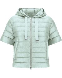 Herno - Jassen ,Groen ,Nylon Ultralichte Nylon Jas Met Capuchon En Korte Mouwen - Lyst